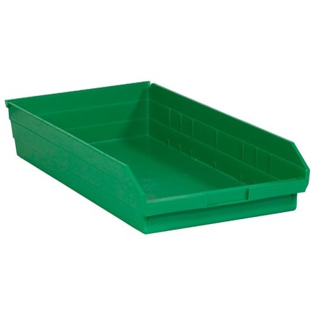 Bsc Preferred 23 5/8 x 11 1/8 x 4'' Green Plastic Shelf Bin Boxes, 6PK BUY00087600